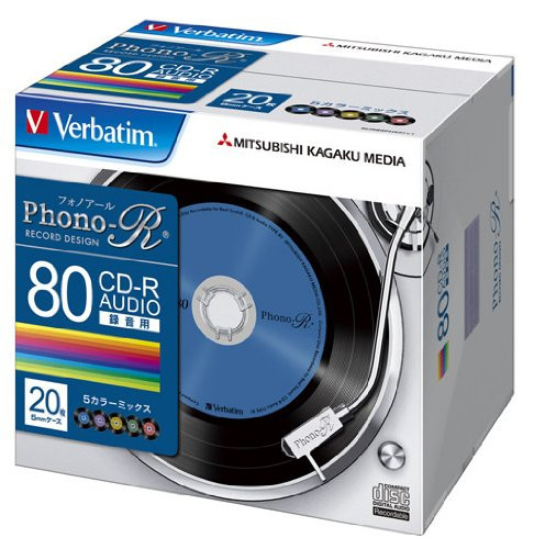 20 Verbatim Blank Music CDR Discs 80min 24x CD-R Color Mix Made in JAPAN - Picture 1 of 6