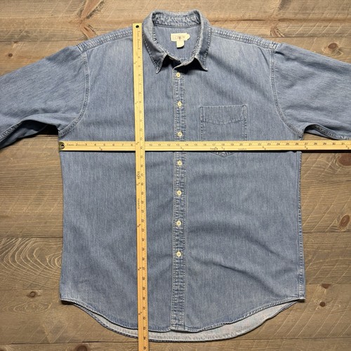 Vintage J Crew Denim Shirt Mens Large Button Down Oarsman USA Missing Buttons - Picture 13 of 17