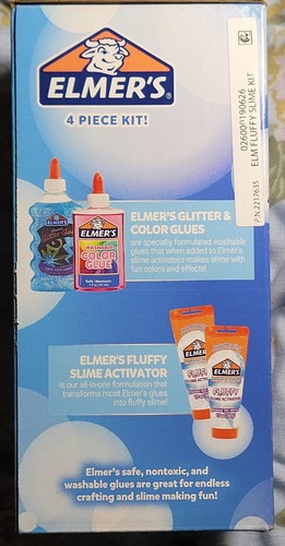 Elmer’s Fluffy Slime Kit Slime Supplies Translucent Color Glitter Glue Activator - Picture 7 of 11