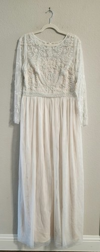 BHLDN Anthropologie Damen Sinclaire Langarm Perlen Brautkleid 16 neu ohne Etikett