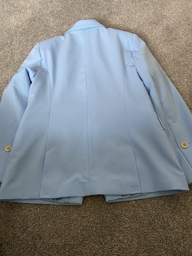 NWT Top Shop Ladies Light Blue Double-breasted blazer with viscose blend Size 12 - Picture 5 of 14