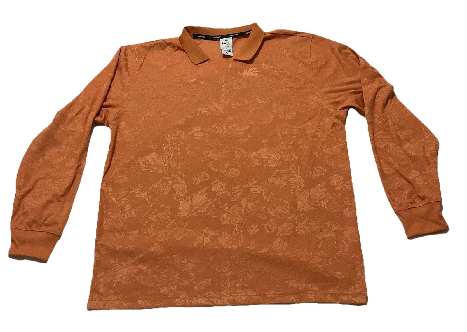 Nike DQ4294-808 Tech Pack Jaquard Orange Men's L Large Collared Shirt New