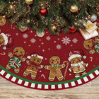 Christmas Tree Skirt 48 Inches, Gingerbread Man Pencil Tree Skirt, Winter Xmas T