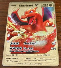 Gold Metal Fan Art Pokemon Trading Cards Collectible Gift - Save up to 10%