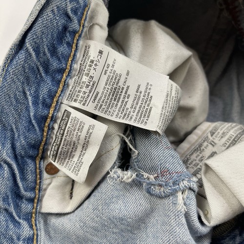 Levis 501 Jeans Herren 34x30 Blau Straight Leg Button Fly Patch Distress RAR - Bild 13 von 21