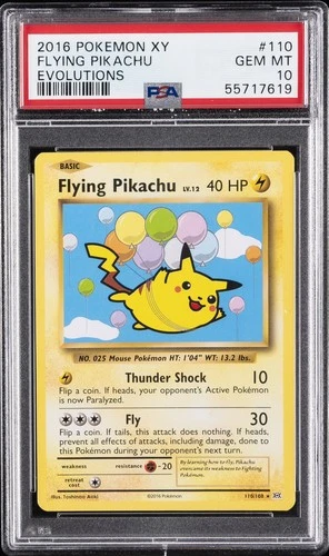 2016 POKEMON XY EVOLUTIONS #110 FLYING PIKACHU PSA 10