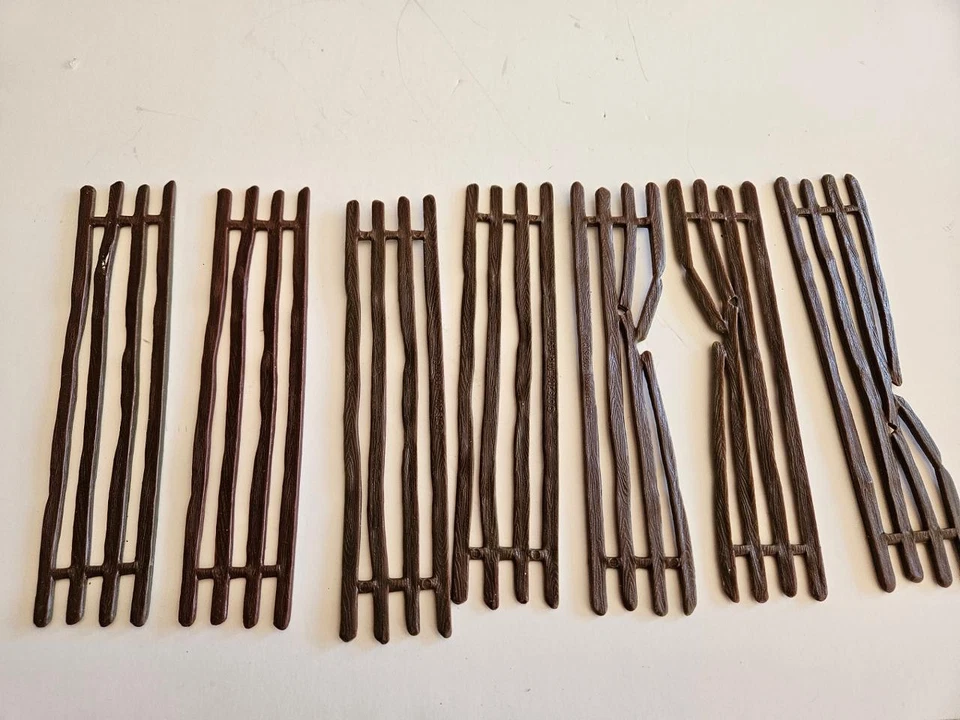 MARX SPLIT RAIL FENCE 硬塑料 Pkg of 6 CTS 2001 全新未拆封 — 第 2/2 张图片