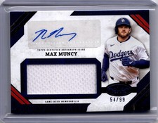 Max Muncy 2025 Topps MLB Tier One Jumbo Relic Auto Blue /99 Dodgers #AJR-MMU