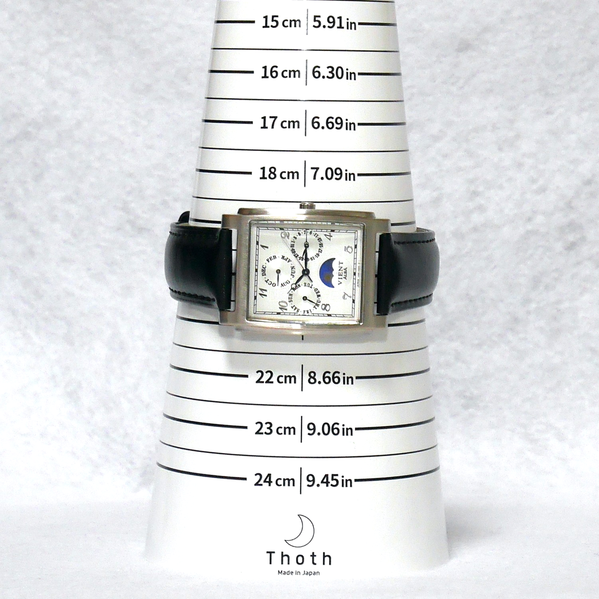 SEIKO ALBA VIENT Square Watch V33F 1985 White Sun & Moon Triple