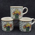 3 Villeroy & Boch Basket Pattern Breakfast Cup Tea Coffee Germany Discontinued