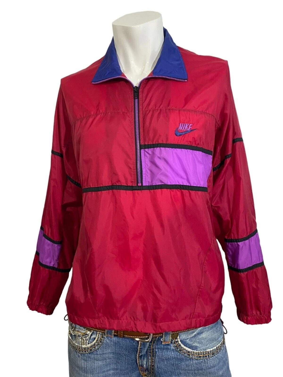 Nike Vintage 90s Colorblock Zip Up Windbreaker Small
