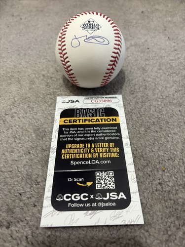 TEXAS RANGERS JONAH HEIM SIGNED 2023 WORLD SERIES BALL BASEBALL JSA COA