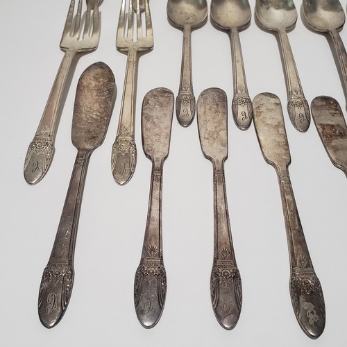 Vintage International Silver Co 1847 Silver Plated Spoons 10 Forks 4 Knives 7 - Picture 3 of 20
