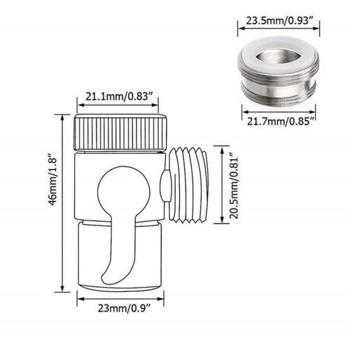 3-Wege-Duscharmdauerventile für Wasserhahn-Handheld-Dusche (Silber) - 第 3/12 張圖片