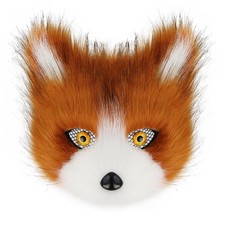 Furry Faux Fur Fox Cat Mask Halloween Animal Theme