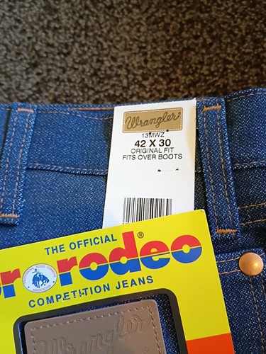 BRANDNEU Herren Wrangler Jeans 42x30 Original Fit PRO RODEO Cowboy Schnitt Blau Denim - Bild 4 von 12