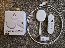 Google Chromecast with Google TV 4K UHD Media Streamer - Snow Used Original Box