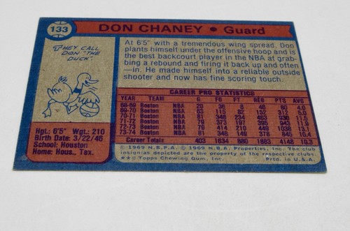 Don Chaney 1973-1974 Boston Celtics Guard Topps #133 NBA Basketball Card - Bild 3 von 5
