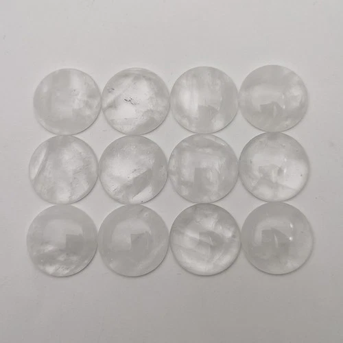 20pcs 25mm Natural White Crystal Round CAB CABOCHON DIY Jewelry Making No Holes - product listing photo