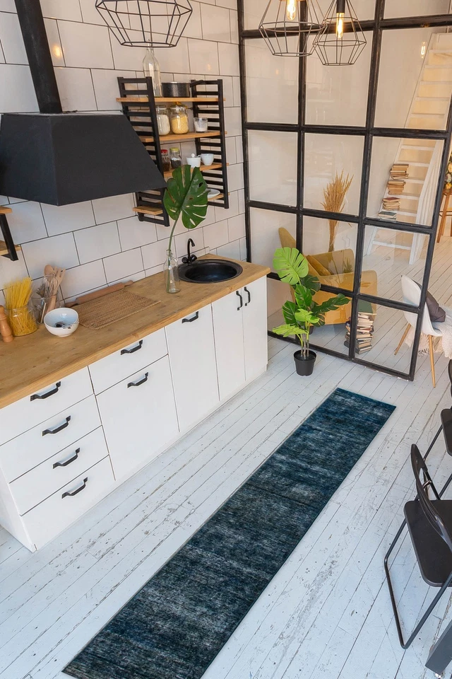 1'11" x 12'1" Vintage Hand-knotted Runner Rug Traditional Oriental Wool Carpet - Image 2 of 4