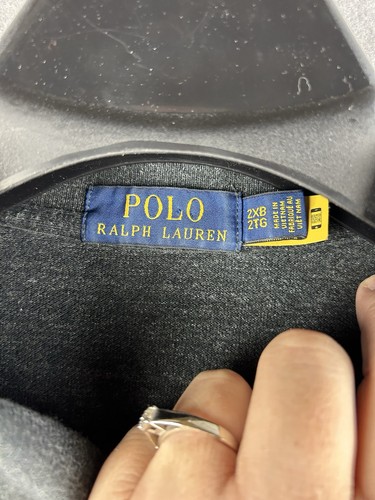 Ralph Lauren Poloshirt Herren 2XB grau weiß Pony Logo gestickt Logo Preppy - Bild 4 von 7