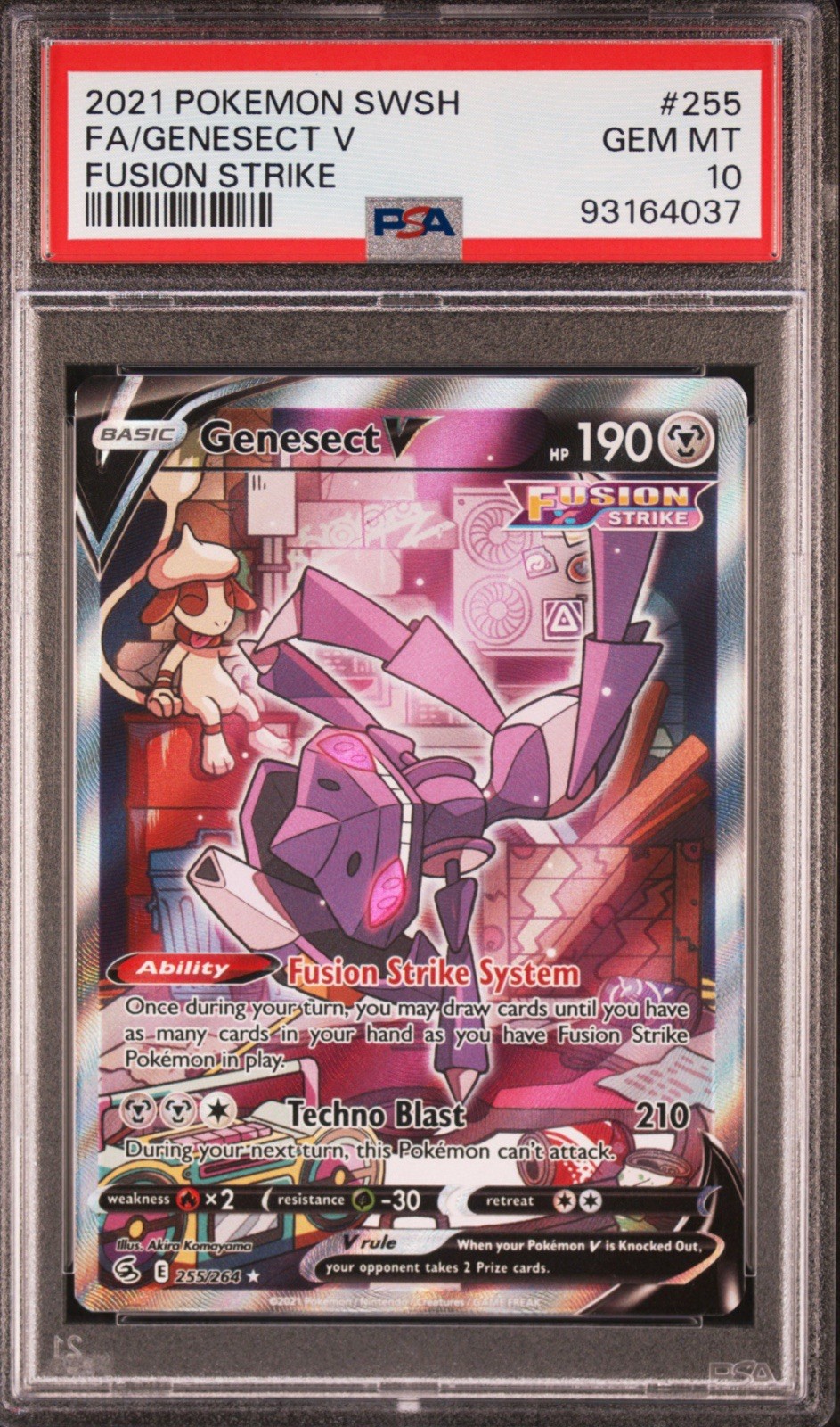 2021 Pokemon SWSH Sword & Shield Fusion Strike Genesect V Alt Art #255 PSA 10