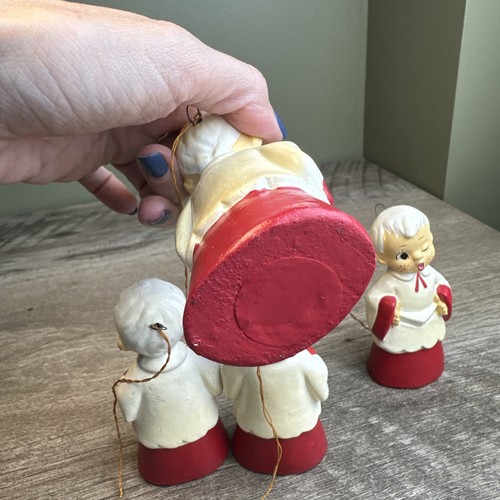 Rare Paper Mache Choir Boy Set 50s Japan Lot 4 Ornaments Or Standing Figures - Picture 6 of 13