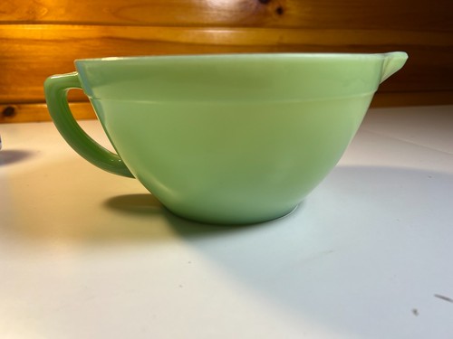 Antiguo caño de mango de tazón mezclador de jadeíta Fire-King Fire King vintage de 2 cuartos - Imagen 5 de 22