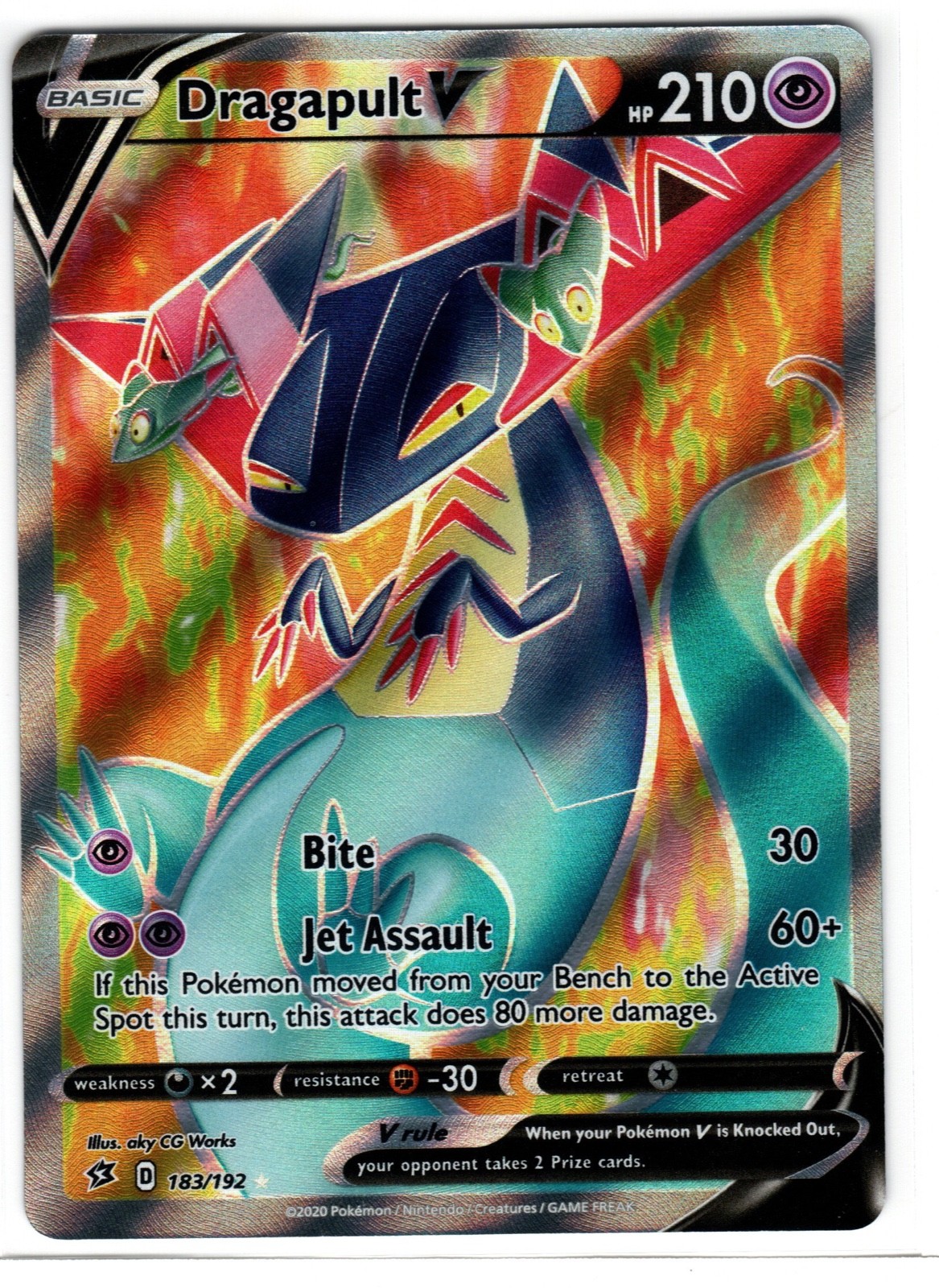 Pokémon TCG Dragapult V Rebel Clash Full Art Holo 183/192 English