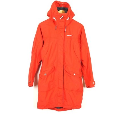 DIDRIKSONS STORM SYSTEM women's parka jacket size 34 XS hood red polyamide