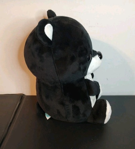 Bellzi Moonbi the Moon Bear Plush Stuffed Toy Black White 9" - Picture 3 of 7