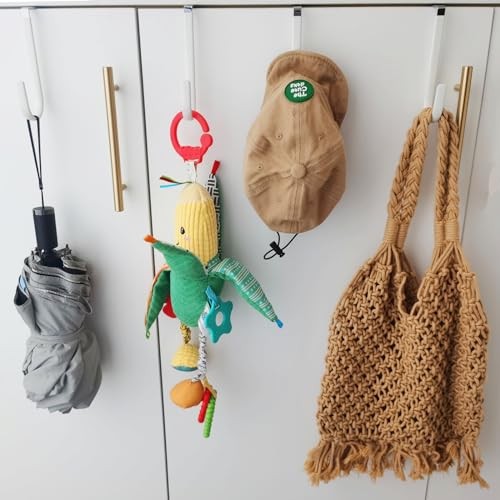 Over the Door Hooks, Heavy Duty Hangers Organizer Hooks with Soft 6 Pack White - Picture 6 of 8