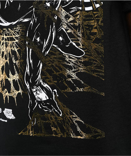 HUF x Spider-Man Arachknight schwarzes T-Shirt Erwachsene Large Goldfoliendetail neu neu mit Etikett - Bild 9 von 10