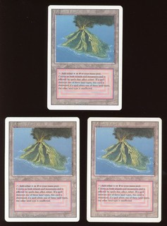 3x 1994 Revisado/3ª Edición Isla Volcánica ¡¡De colección Magic The Gathering/Magia!!!