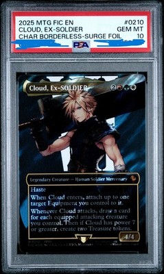 元ソルジャー、クラウド 拡張foil MTG Cloud, Ex-SOLDIER Cloud Ex-Soldier Surge Foil Borderless 210 MTG Final Fantasy