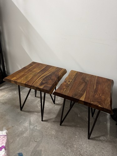 Nick Scali Timber Slab Side Table (Set Of 2) - Picture 3 of 9