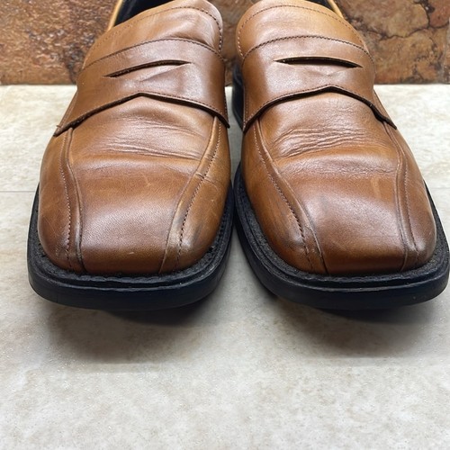 Mocasín Bass Blaisdell Para Hombre Cuero Marrón Sin Cordones Puntera Cuadrada Informal Talla 9 - Imagen 4 de 15