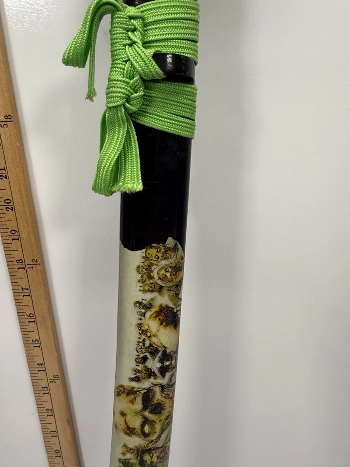 "Rara espada Katana Zombie Samurai 41"" - mango verde - hoja salpicadura de sangre" Foto 4 de 4