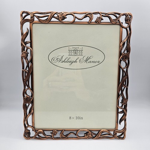 ASHLEIGH MANOR Foto Bilderrahmen 8" x 10" Metall Kupfer Finish GEWINDET BLUMEN