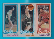 1980-81 Topps Fred Brown, Larry Bird (Rookie), Ron Brewer #198-31-228
