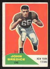 1960 FLEER JOHN BREDICE 112 VG RC FOOTBALL NEW YORK TITANS