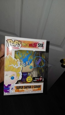 Funko Pop! Dragon Ball Z Super Saiyan 2 Gohan #518 GameStop Glow Autographed