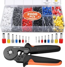 Ferrule Crimping Tool Kit with 2000PCS Wire Connectors, Preciva AWG23-7 Self-Adj
