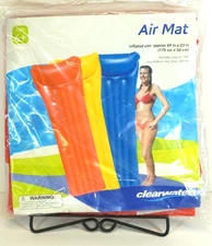 Clearwater Inflatable Air Mat Red (69" x 23") Vintage 1970s New In Pkg.