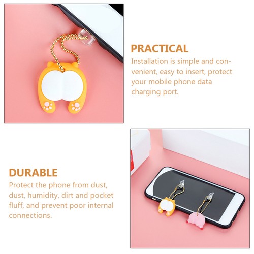 4 Pcs Dust-proof Decorative Pendants Lovers Cover for Phone Stopper - 第 2/12 張圖片