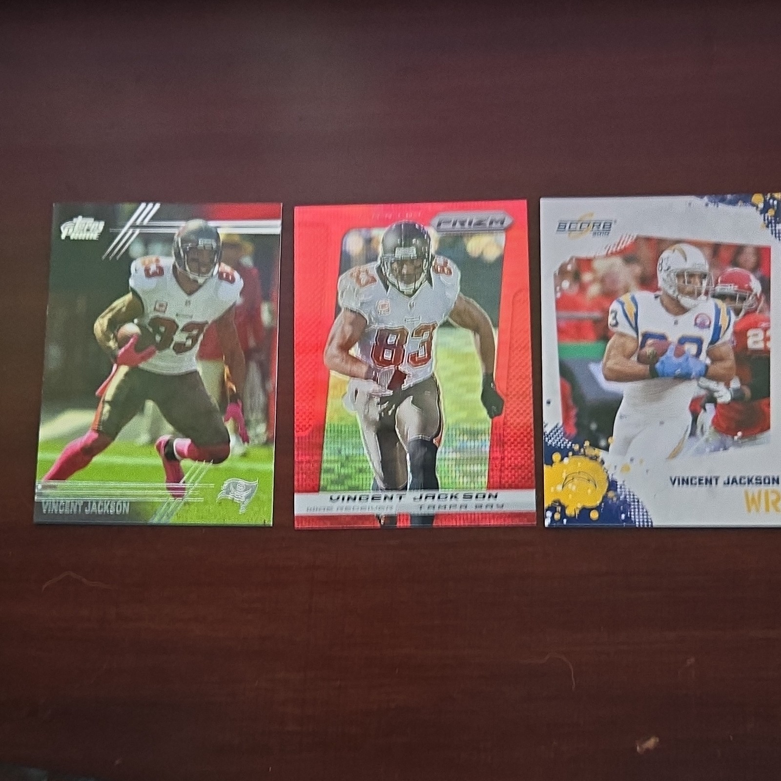 Vincent Jackson 3-Card Lot NFL 2010 Topps Prime Panini Prizm Score