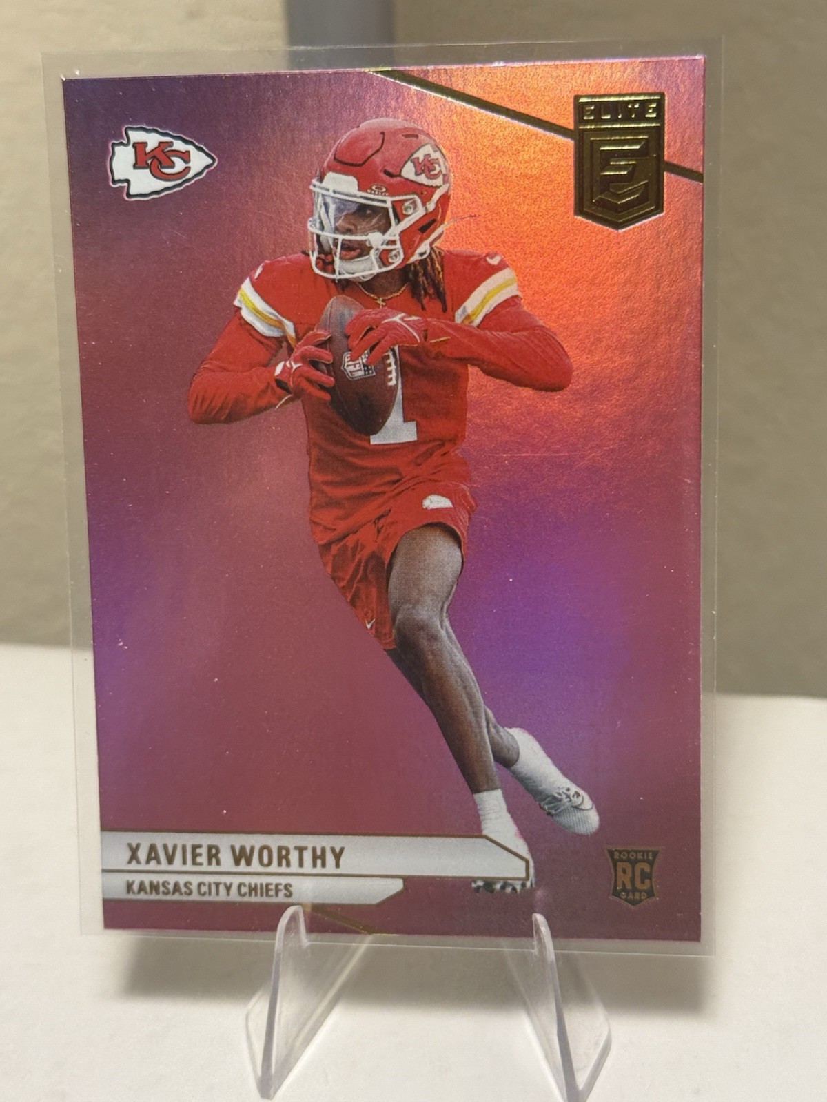 XAVIER WORTHY 2024 Donruss Elite #186 Pink RC Parallel Kansas City Chiefs