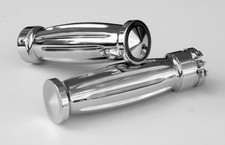 Accutronix Custom Grips - Diamond - Chrome Motorcycle Street Bike GR100-IC