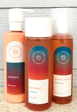 3 RESTORE MAGNESIUM Body Wash + Body Lotion + Perfume Fragrance Mist SET of 3