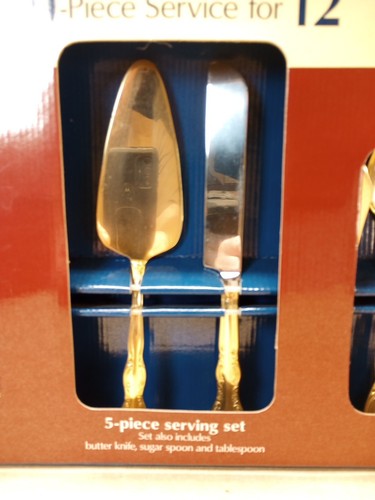 70 Piece International Silver Company 24K Gold Plated San Marco Flatware Set - Picture 5 of 14